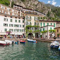 Buy canvas prints of Lake Garda - Limone harbour by Chris Warham