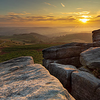 Buy canvas prints of Hathersage Moor and Higger Tor Sunset by Chris Warham