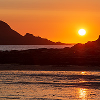 Buy canvas prints of Cornwall setting sun at Rock, Cornwall by Chris Warham