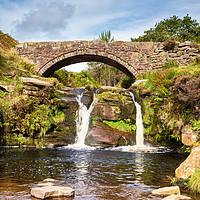 Buy canvas prints of Three Shires Head waterfall - Derbyshire by Chris Warham