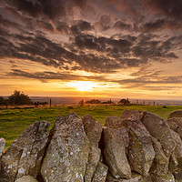 Buy canvas prints of Sunset over the wall - Cheshire  by Chris Warham