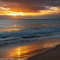 Buy canvas prints of Algarve sunset - sun setting above the waves  by Chris Warham