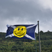 Buy canvas prints of  Smiling Saltire by Scott Williams