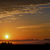 Buy canvas prints of Dawn Mists at Stonehenge, Wiltshire by Philip Royal