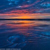 Buy canvas prints of Sand Patterns and Sunset Reflections, Maryport by Philip Royal