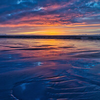 Buy canvas prints of Lake District Sunset Reflections and Sand Patterns by Philip Royal