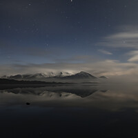 Buy canvas prints of Night Mists around Snowy Skiddaw, Lake District by Philip Royal