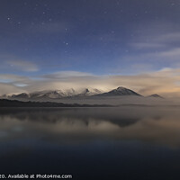 Buy canvas prints of Night Reflection, Snow on Skiddaw, Lake District by Philip Royal