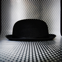 Buy canvas prints of  Bowler Hat With Dots by Karen Mackey