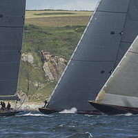 Buy canvas prints of  J Class Yachts Racing  Off Falmouth by Keith Mountifield