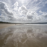 Buy canvas prints of Reflections Hayle Towans Cornwall by  