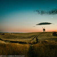 Buy canvas prints of The windmill at dusk by john english