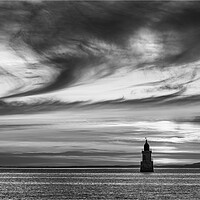 Buy canvas prints of Cirrus Clouds Over Plover Scar Lighthouse  by Phil Durkin DPAGB BPE4