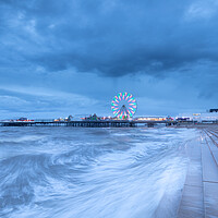Buy canvas prints of Blackpool Central Pier With Illuminated Tower by Phil Durkin DPAGB BPE4
