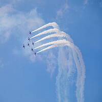 Buy canvas prints of Out Of The Climb - Red Arrows Over Blackpool by Phil Durkin DPAGB BPE4