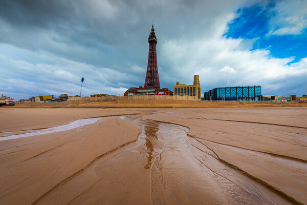 Blackpool Beach At Low Tide Version 2 Picture Board by Phil Durkin DPAGB BPE4