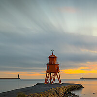 Buy canvas prints of Sun Rays At Herd Groyne Lighthouse   by Phil Durkin DPAGB BPE4