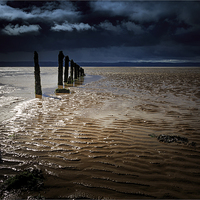 Buy canvas prints of Moonlit Caldy Beach by Phil Durkin DPAGB BPE4