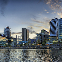 Buy canvas prints of Twilight Over Media City UK by Phil Durkin DPAGB BPE4