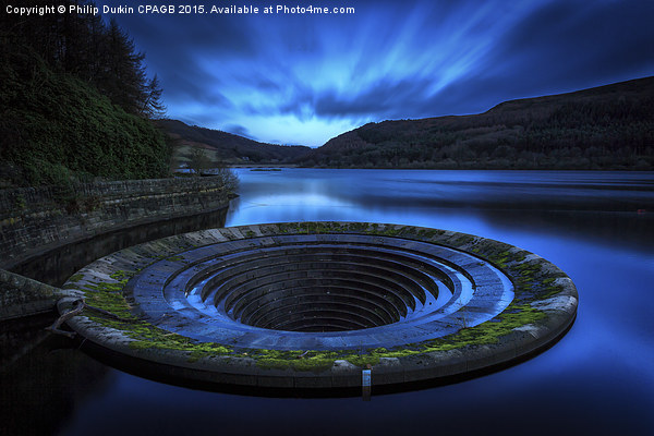 Ladybower Reservoir Plug Hole Picture Board by Phil Durkin DPAGB BPE4