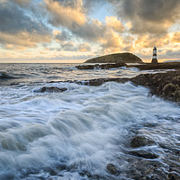 Buy canvas prints of Penmon Lighthouse with Puffin Island Anglesey by Phil Durkin DPAGB BPE4