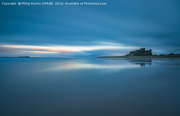 Bamburgh Castle At Dusk Picture Board by Phil Durkin DPAGB BPE4