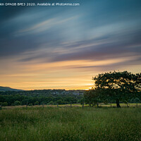 Buy canvas prints of Bradshaw and Harwood Sunset with Winter Hill by Phil Durkin DPAGB BPE4