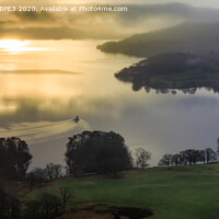 Buy canvas prints of Windermere Sunrise With Early Morning  Boat by Phil Durkin DPAGB BPE4