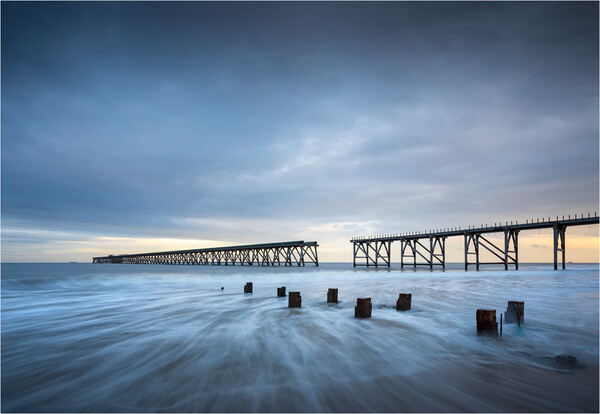Rushing Tide At Steetley Pier Picture Board by Phil Durkin DPAGB BPE4