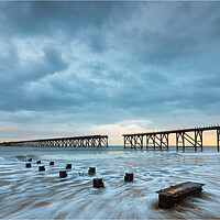 Buy canvas prints of Dramatic sky And Sea At Steetley Pier by Phil Durkin DPAGB BPE4