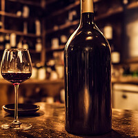 Buy canvas prints of Wine Bottle and Glass by Adam Kelly