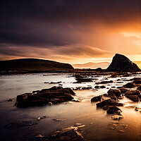 Buy canvas prints of Dark Clouds at Sun Set on The Scottish Highlands by Adam Kelly