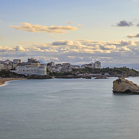 Buy canvas prints of Beautiful sunset over Biarritz. by Dariusz Stec - Stec Studios