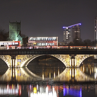 Buy canvas prints of  Bristol Bridge at Night. by Gary Morris