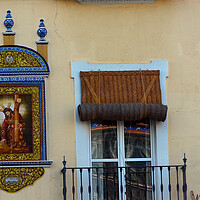 Buy canvas prints of Ceramic panel with religion subject in Seville by Jose Manuel Espigares Garc