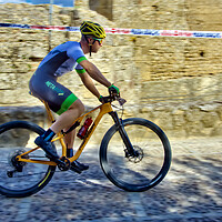 Buy canvas prints of Cyclists in the II BTT Race in Carmona – Seville by Jose Manuel Espigares Garc