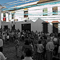 Buy canvas prints of  Crowd in religious celebration by Jose Manuel Espigares Garc