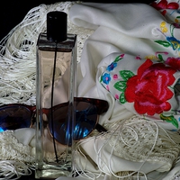 Buy canvas prints of  Perfume and glasses by Jose Manuel Espigares Garc