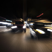 Buy canvas prints of Speed in an urban evening by Jose Manuel Espigares Garc