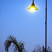 Buy canvas prints of This is a street light at dusk. This is s popular  by Jose Manuel Espigares Garc