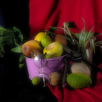 Buy canvas prints of Still life with fruit and glasses by Jose Manuel Espigares Garc