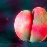 Buy canvas prints of This is pure experimentation: A peach has been us by Jose Manuel Espigares Garc