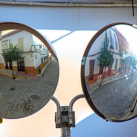 Buy canvas prints of A street (traffic) mirror in Paradas, Seville by Jose Manuel Espigares Garc