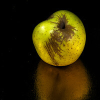 Buy canvas prints of Still life with an apple and its reflection by Jose Manuel Espigares Garc