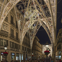Buy canvas prints of Christmas Lights In Malaga. by Pete Holyoak