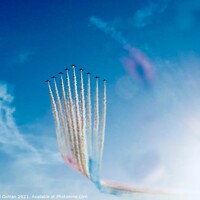 Buy canvas prints of Spectacular Red Arrows Display over Carbis Bay Cor by Beryl Curran