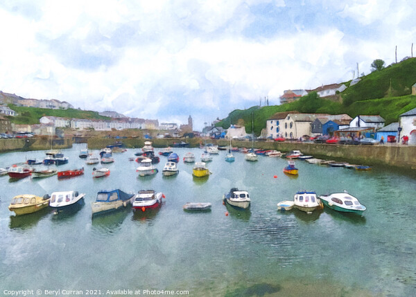 Tranquil Porthleven Harbour Picture Board by Beryl Curran