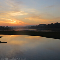 Buy canvas prints of Golden Sunset Reflecting on Hayle Estuary by Beryl Curran