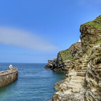 Buy canvas prints of The Monkey hut and pepper pot Portreath  by Beryl Curran