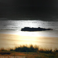 Buy canvas prints of Nighttime at Godrevy Beach  by Beryl Curran